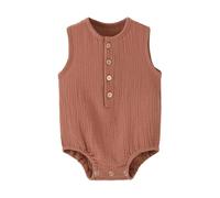 Newborn Baby Rompers Cute Grow for Girl or Boy Print Long/Short Sleeve One-Pieces Onesie Bodysuit Cotton Pajamas to 24 Months Bodysuits Outfits Clothing Set Brown