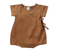 Newborn Baby Rompers Unisex Sleepsuits Boy Girl Clothes Cotton Pajamas Toddler 1st Birthday Outfit Cute Set Coffee