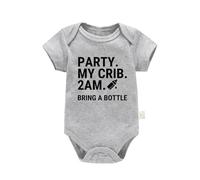 Newborn Baby Rompers Unisex Sleepsuits Cute and Comfortable Vests Cartoon Girls Boys Clothes Bodysuits Toddler 1st Birthday Outfit Idea for Dad or Grandparents Grey