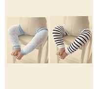 Newborn Baby Socks Sleeve Socks Children's Leggings Socks Baby Long Cotton Loose Mouth Air Conditioning Socks Mosquito Crawling Knee Pads (Blue+Black)