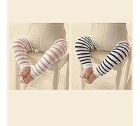 Newborn Baby Socks Sleeve Socks Children's Leggings Socks Baby Long Cotton Loose Mouth Air Conditioning Socks Mosquito Crawling Knee Pads (Powder+Black)