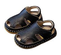 Newborn Baby Summer Sandals Non-Slip Shoes with Adjustable Strap Infant Boys Girls Retro Casual Beach Water Slides Comfort Breathable Slippers School Soft Lightweight Sandal (Black, 7 Toddler)