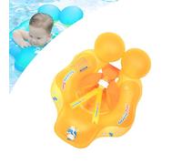 Newborn Baby Swimming Float 3-12 Months,Orange Inflatable Baby Pool Float Ring with Safety Seat Anti-Flip Tail,Inflatable Baby Swimming Ring Floating Swim Circle for Babies Toddlers Infant Swim Ring