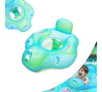Newborn Baby Swimming Float 5-18 Months,Blue Inflatable Baby Pool Float Ring with Safety Seat,Inflatable Pool Rings Baby Swimming Ring Floating Swim Circle for Babies Toddlers Kids Infant Swim Ring