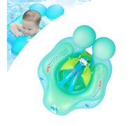 Newborn Baby Swimming Float 8-24 Months,Blue Inflatable Baby Pool Float Ring with Safety Seat Anti-Flip Tail,Inflatable Baby Swimming Ring Floating Swim Circle for Babies Toddlers Infant Swim Ring