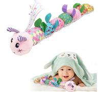 Newborn Baby Toys with Music, Baby Sensory Toys 0-12 Months Caterpillar Stuffed Plush Toys with Crinkle,Suitable for Young Babies of Both Sexes to Develop Their Talents