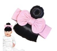 Newborn Baby Wig with Bow - Wig with Bow and Fringe for | Soft Elastic Head Accessory for Parents' Gatherings Party Shows