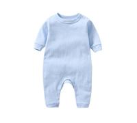 Newborn Bodysuit Zip, Summer Rompers Baby Boy Ultimate Comfort Bodysuit Long Sleeve Shoulder Snap Jumpsuit for Newborn Infant and Playwear Soft Everyday Outfit (Light Blue 912 Months)