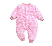 Newborn Bodysuits Baby Winter Hooded Romper Girls Boys Plush Jumpsuit Warm Outerwear Sleepwear Animal Onesie Clothing Gift Infant Outfit Pink