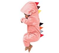 Newborn Bodysuits Girl Boy Romper Set Autumn Winter Flannel Baby Grows Outfits Animal Hooded Onesie Toddler Halloween Costume Infant Outfit Pink