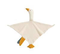 Newborn Bunny Doll Cloth Soft Animal Security Blanket Handkerchief Cartoon Swan Shape Sleeping Companion Solid Color No Odor Safe Tear-Resistant Milky White