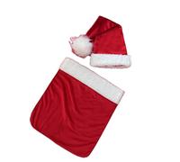 Newborn Christmas Santa Hats and Pocket Set Photography Props Soft Polyester Costume for 0-4 W aby Boys Girls Gift Hand Knitted Newborn Santa Costume