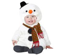 Newborn Clothes Cute Christmas Jumpsuit Snowsuit for Baby Girls and Boys Infant Christmas Suit Costume Snowman Fleece Hoodie Romper Jumpsuit Scarf Set Baby Outfits for Girls (02#White, 18-24 Months)