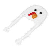 Newborn Crochet Chicken Hat Woolen White Photo Shoot Prop