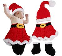 Newborn Crochet Christmas Clothes Lovely Infant Crochet Hat for Girl Boy 0-3Months for Baby Photography Props Costume Outfits Party Supplies