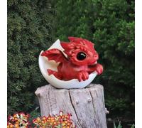 Newborn Dragon in The Egg Interesting Baby Dragon Ornament Decoration Mini Ornaments (Red, 4.5CM)