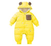 Newborn Essentials Aby Winter Plus Fleece Thick Winter Baby Girl Clothing Climbing Clothes Super Cute Cottonblend Padded Outerwear(Yellow,0-6 Months)