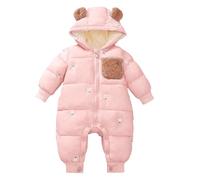 Newborn Essentials Aby Winter Plus Fleece Thick Winter Baby Girl Clothing Climbing Clothes Super Cute Cottonblend Padded Outerwear(RD2,12-18 Months)