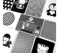 Newborn Essentials Black and White Baby Sensory Cards 24 High Contrast Baby Flash Cards Visual Skills and Stimulation for Newborn Babies 0-3 Months - UK Brand KIDSKARDS