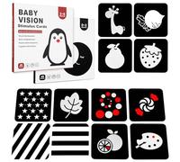 Newborn Essentials High Contrast Baby Sensory Cards, 40 Pcs Black and White Red Baby Flashcards Newborn Visual Stimulation Sensory Toys for Babies & Infants, 0-3-6 Months