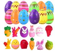 Newborn Fence Easter Bunny Stress Pinching Easter Egg Twisting Toy Children's Party Surprise Eggshell Toy Easter Theme Baby Jump (White, 6CM)