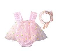 Newborn First Photo Shoots Outfit Delicate Flower Dress with Headband Set Beautiful Girls Photography Dress & Headband Handmade Quality Garment