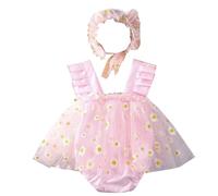 Newborn First Photo Shoots Outfit Delicate Flower Dress with Headband Set Beautiful Girls Photography Dress & Headband Handmade Quality Garment