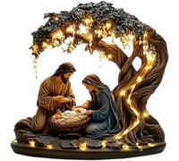 Newborn Flat Christmas Scene Desktop Decoration, 2D Acrylic Nativity Scene, Slim Tabletop Christmas Ornament for Home Office, Minimalist Christian Christmass Office Shelf Décor(Colored-d)