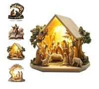 Newborn Flat Christmas Scene Desktop Decoration, Christmas Nativity Scene Decorative Figurine, 2d Acrylic, Versatile Faithful Decor for Home & Gifting (#C,1Pcs)