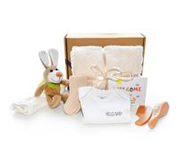 Newborn Gift Set - Baby Girl Boy Gift Set - Baby Shower Gifts - Includes Blanket, Comforter, Hairdressing Set