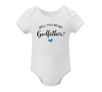 Newborn Godparent Proposal Outfit 0-12M - Unisex Baby Bodysuit, Godfather Godmother Question Romper, Soft Cotton White-style-1 3months