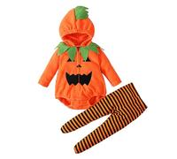 Newborn Halloween Outfit Funny Bat Hoodie Outfits Cartoon Pumpkin Printed JackoLantern Orange Onesie Clothing Set Infants Boys Clothes for Unisex Baby 0-24 Months Infant