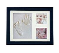 Newborn Hand & Footprint Keepsake Kit, Memory Art Frame for Baby's First Impressions, Personalized Nursery Decor in Classic Black