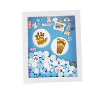 Newborn Handprint Photo Frame Acrylic Standing Frame for Boys | Wall-mountable Design, Golden Finish, Christening and Baptism Keepsake, for Newborn Boys