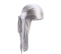 Newborn Hats Winter Tail Gifts Hat Rag Durag Men/Women Polyester Silk Headwrap Head Clothing Trucker Cap Black Men, silver, One Size