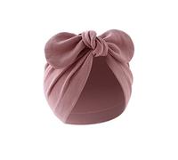 Newborn Indian Breathable Child with Large Bow Knot Solid Colour Baby Edge Windproof Caps Baby Newborn Girls Boys with Bow, Taro, One Size