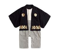 Newborn Infant Boys Summer Outfits Long Sleeve Japanese Kimono Romper Jumpsuit Japanese Style Costume Hakama Coverall Toddler