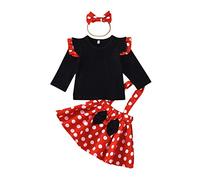 Newborn Infant Cake Smash Wild One Cartoon First Birthday Clothes for Baby Girls Polka Dots Princess Party Holiday Outfits Set Red-01 12-18 Months