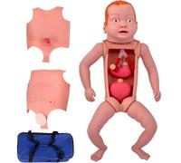 Newborn Infant Care Model, Full Body Baby Nursing Manikin with Replaceable Gender Skin and Storage Bag for Nursing Medical Training Teaching Supplies