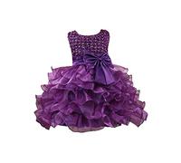 Newborn Infant Girls Spring Summer Solid Party Wedding Flower Dress Party Mesh Tutu Skirt Gown Children Lace Evening Dress460 Purple
