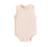Newborn Infant Romper Baby Ribbed Cotton One Piece Outfit Boy Girl Clothes Cute Jumpsuit Grows Outfits Set Comfortable and Onesies Beige