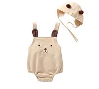Newborn Infant Romper Baby Ribbed Cotton One Piece Outfit Toddlers Bodysuit Onesies Rompers Cute Bodysuits Grows Jumpsuit First Birthday Khaki