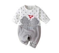 Newborn Infant Romper Bodysuit for Boys and Girls Toddlers Onesies Cartoon Baby Clothes Outfit Summer Toddler 1st Birthday Grey