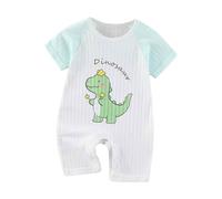 Newborn Infant Romper Cute Baby Grow for Girl or Boy Print Long/Short Sleeve One-Pieces Jumpsuit Comfortable Button Bodysuits and Onesies First Birthday Mint Green