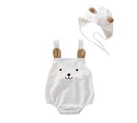 Newborn Infant Romper Cute Baby Grow for Girl or Boy Toddlers Bodysuit Onesies Jumpsuit Cotton Pajamas Toddler 1st Birthday Outfit Set White