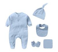 Newborn Infant Romper Toddler Baby Boy Girl Summer Top Toddlers Bodysuit Onesies Cute Jumpsuit Bodysuits 1st Birthday Outfit Outfits Clothing Set Blue