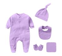 Newborn Infant Romper Toddler Baby Boy Girl Summer Top Toddlers Bodysuit Onesies Pregnancy Reveal Gift Crew Outfit to 24 Months Bodysuits First Birthday Purple