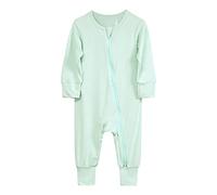 Newborn Infant Romper Unisex Baby Sleepsuits Long/Short Sleeve Letter Print Cartoon Girls Boys Clothes Cotton Pajamas to 24 Months Bodysuits Outfits Clothing Set Mint Green