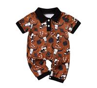 Newborn Infant Romper Unisex Baby Sleepsuits Long/Short Sleeve Letter Print Pregnancy Reveal Gift Grows Outfits Set Comfortable and Cute Onesies Idea for Dad or Grandparents Coffee