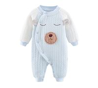 Newborn Infant Romper Unisex Baby Sleepsuits Print Long/Short Sleeve One-Pieces Cartoon Girls Boys Clothes Grows Outfits Set Comfortable and Cute Onesies Outfit Blue